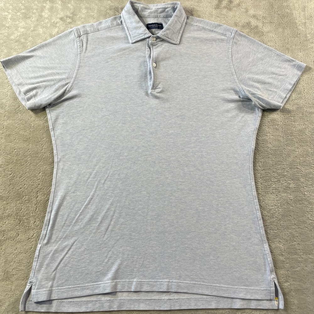 Proper Cloth Polo Shirt Mens Medium Gray Office Preppy Casual Light Luxury